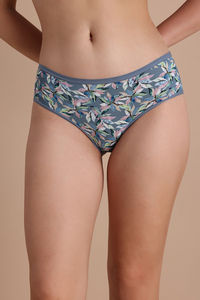 Zivame Floral Fusion Regular Rise Full Coverage Hipster Panty - Blue Mirage — thumbnail 4